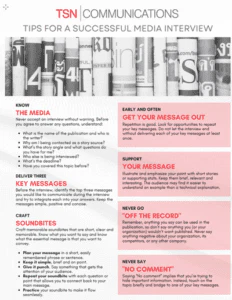 Download TSN Tips for a Successful Media Interview.